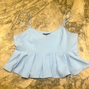 Crop Light Blue Babydoll Tank